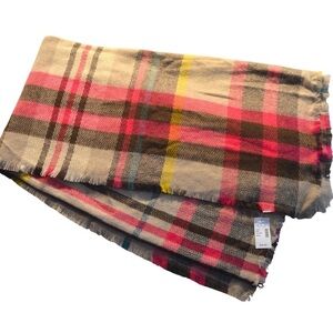 Maurices Plaid Soft Acrylic Knit Blanket Scarf, NWT